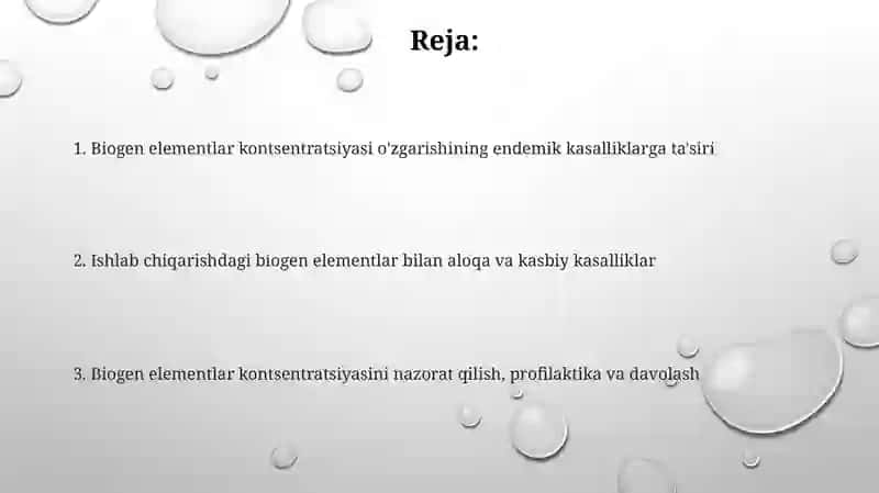 Biogenelementlar konsentratsiyasi 2