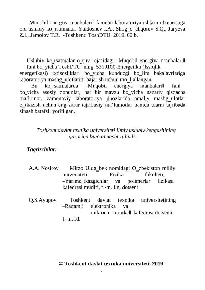 Muqobil energiya manbalari 2