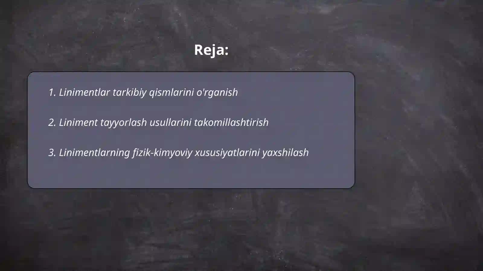 Linimentlar texnologiyasini takomilashtirish usullari 2