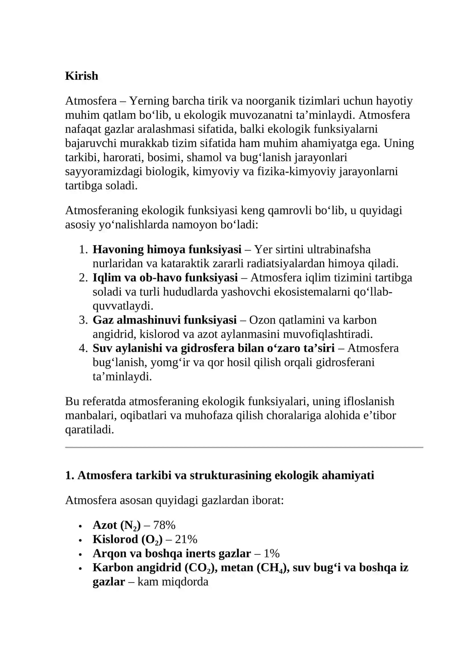 ATMOSFERANING EKOLOGIK FUNKSIYASI 2