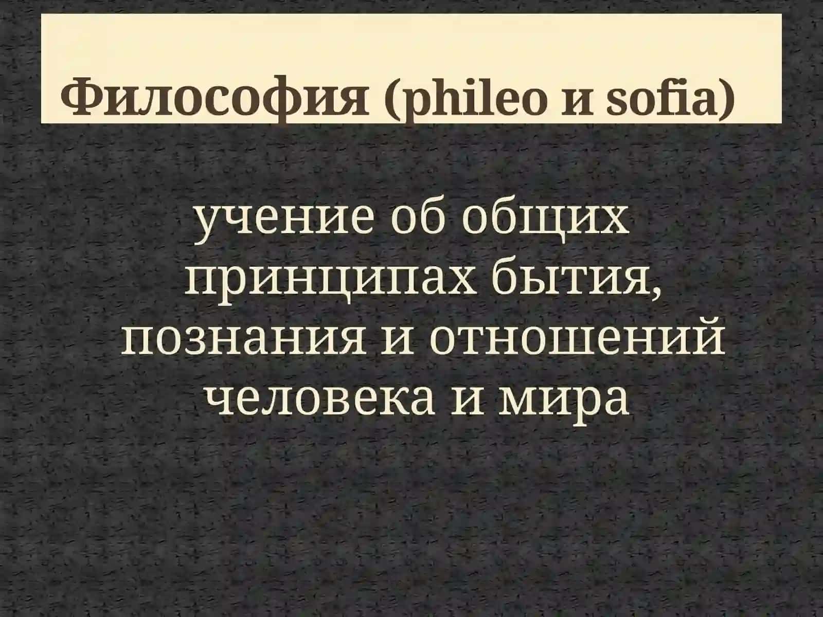Основные понятия и предмет философии 2