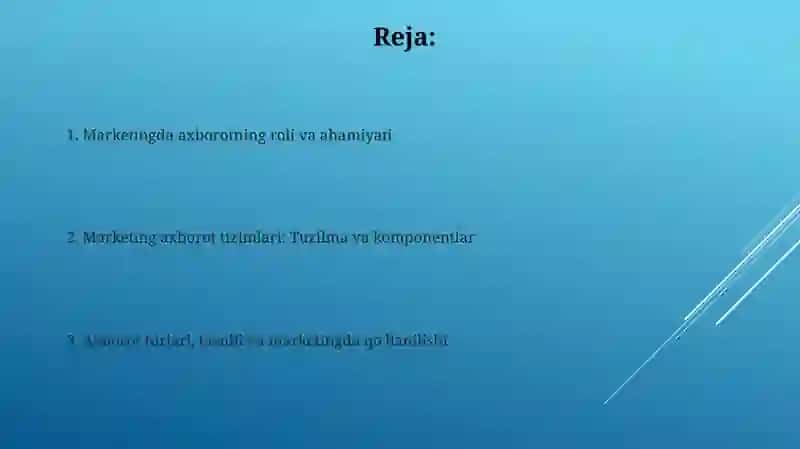 Marketingda axborotni orni 2