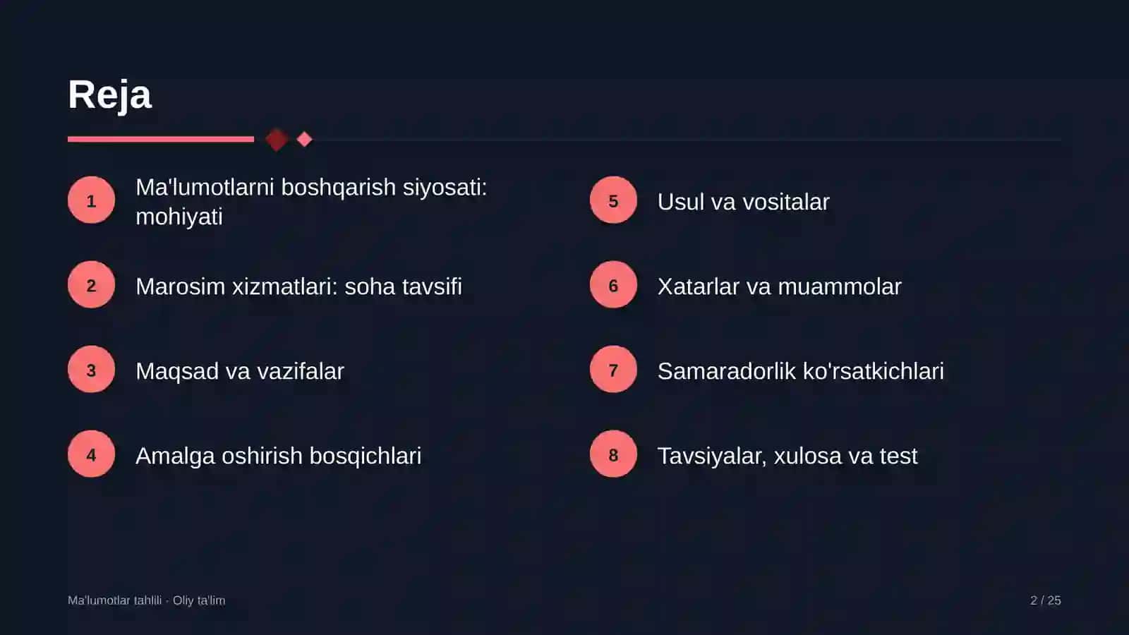 marosim xizmatlarida ma'lumotlarni boshqarish siyosatini ishlab chiqish 4084 2