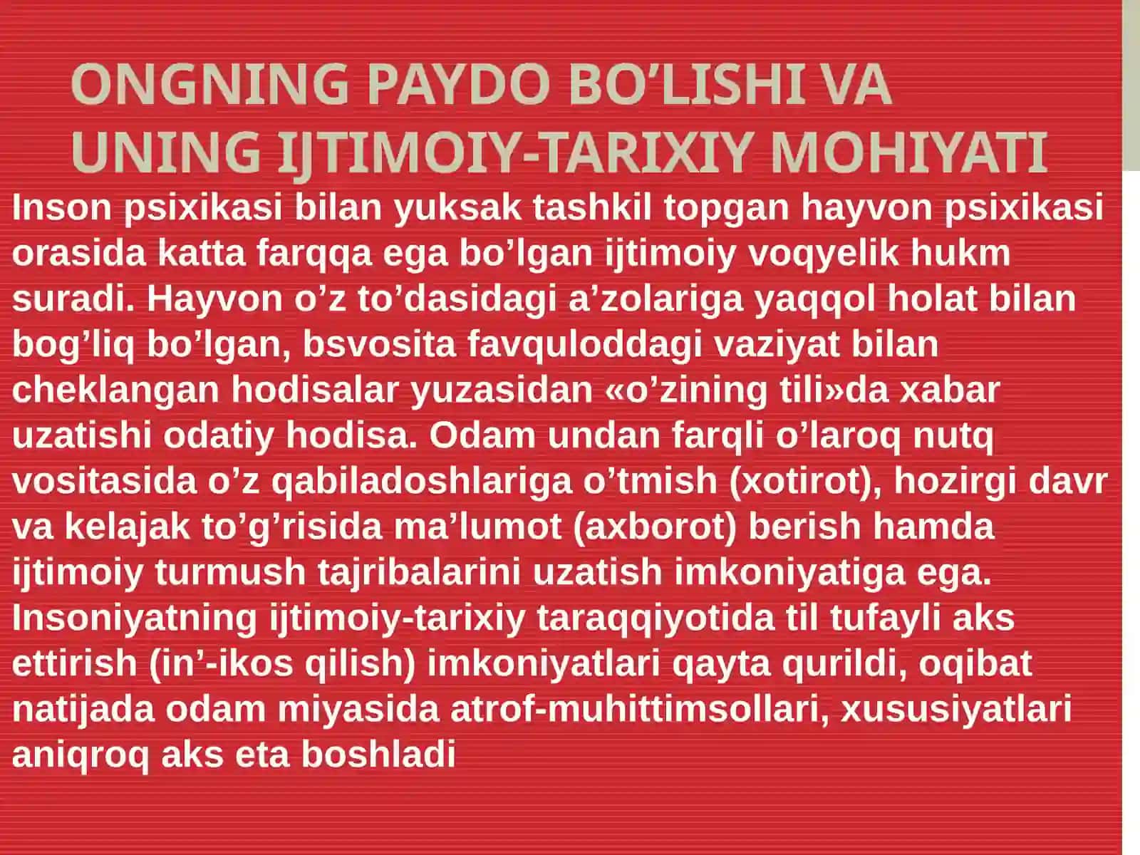 ONGNING PSIXOLOGIK TAVSIFI 2