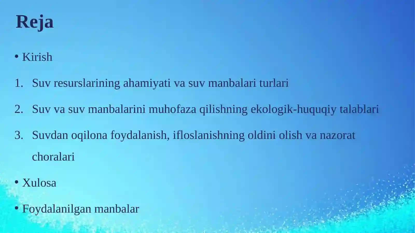 Suv va suvmanbalarini muhofaza qilish talablari 2