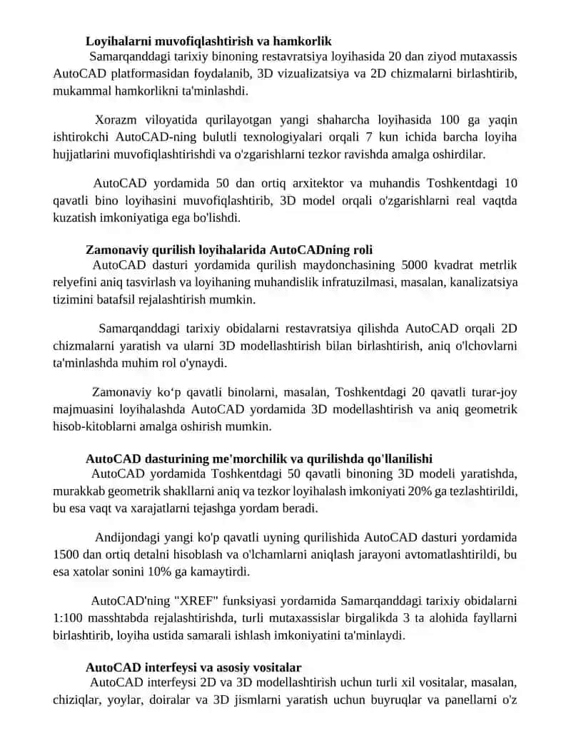 AutoCAD dasturi 2