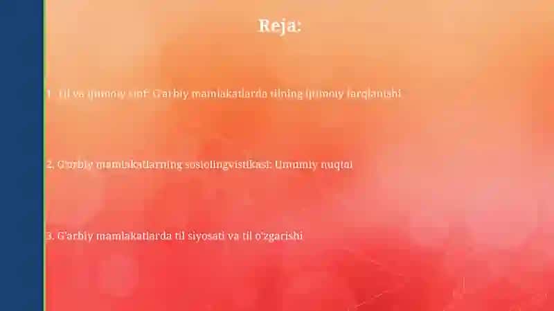 G'arb mamlakatlari sotsiolingvistikasi 2
