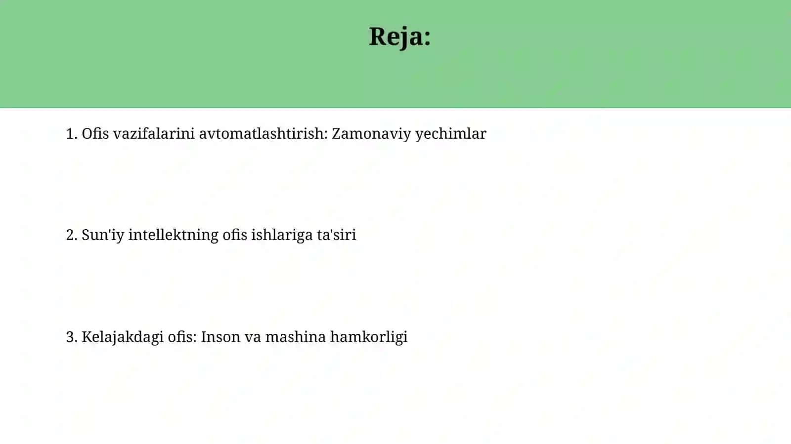 Ofis o'rnilarini avtomatlashtirish 2
