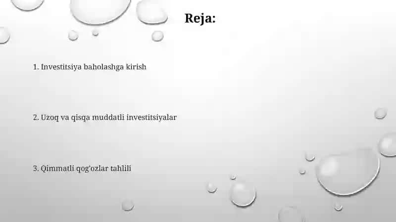Investitsiyalarni baholash 2