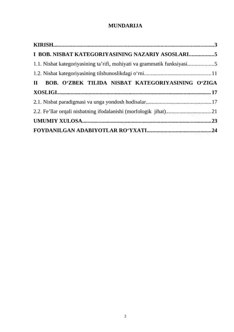 O‘ZBEK TILSHUNOSLIGIDA NISBAT KATEGORIYASINING O‘RGANILISHI 2