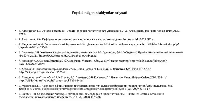 LOGISTIKAGA KIRISH 2