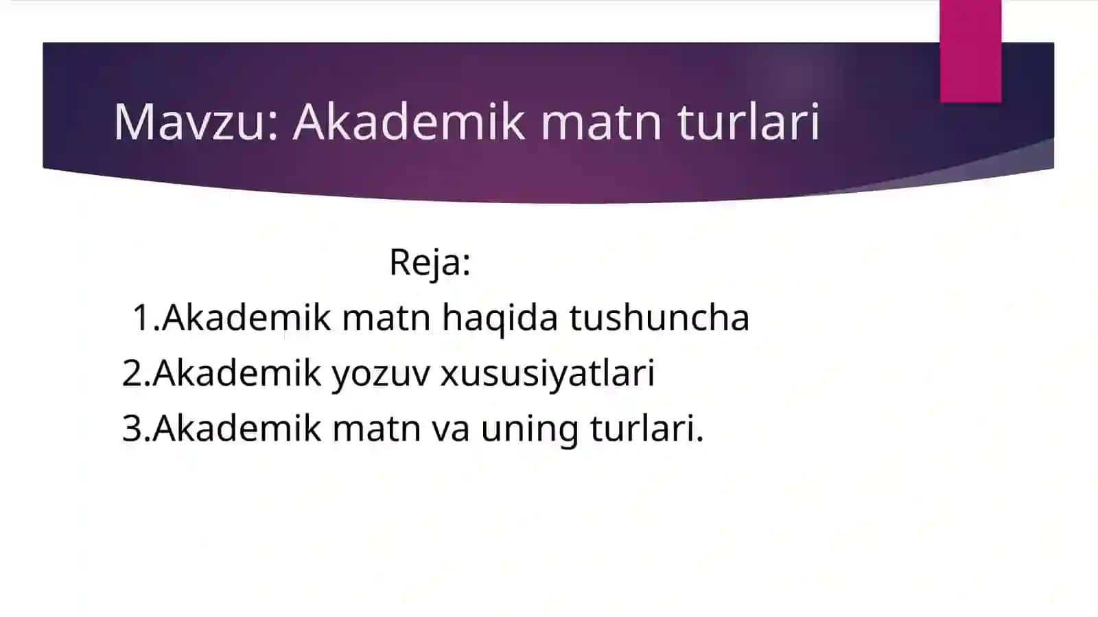 Akademik matn turlari 2