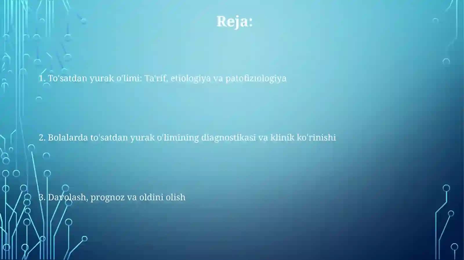 Toʻsatdan yurak oʻlimi.Bolalardagi xususiyatlar 2
