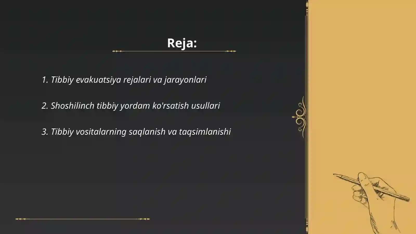 Tibbiy evakuatsiya rejalari va jarayonlari 2