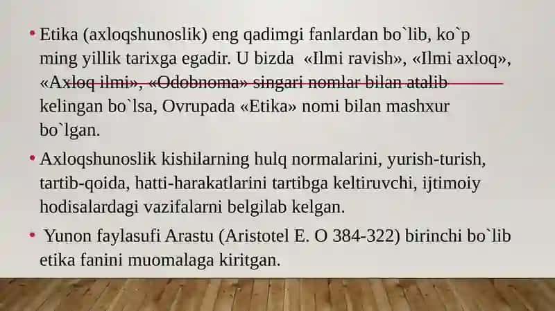 Axloq falsafasi (Etika) 2