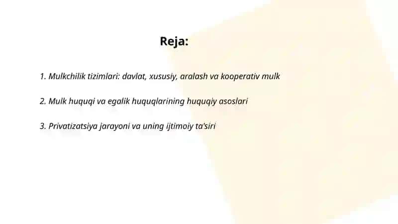 Mulkchilik munosabatlari va ijtimoiy soha 2