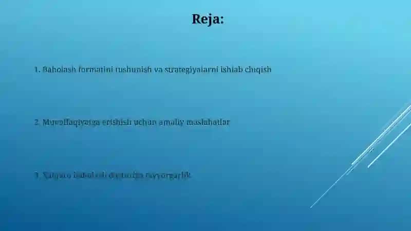 Xalqaro Baholash Dasturiga Tayyorgarlik 2