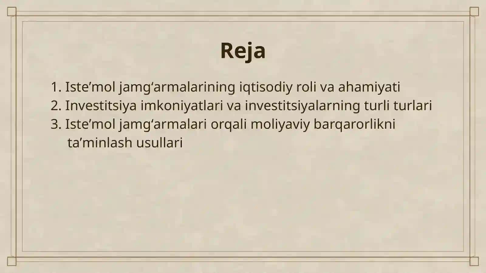 ISTEʼMOL JAMGʻARMA VA INVESTITSIYA 2