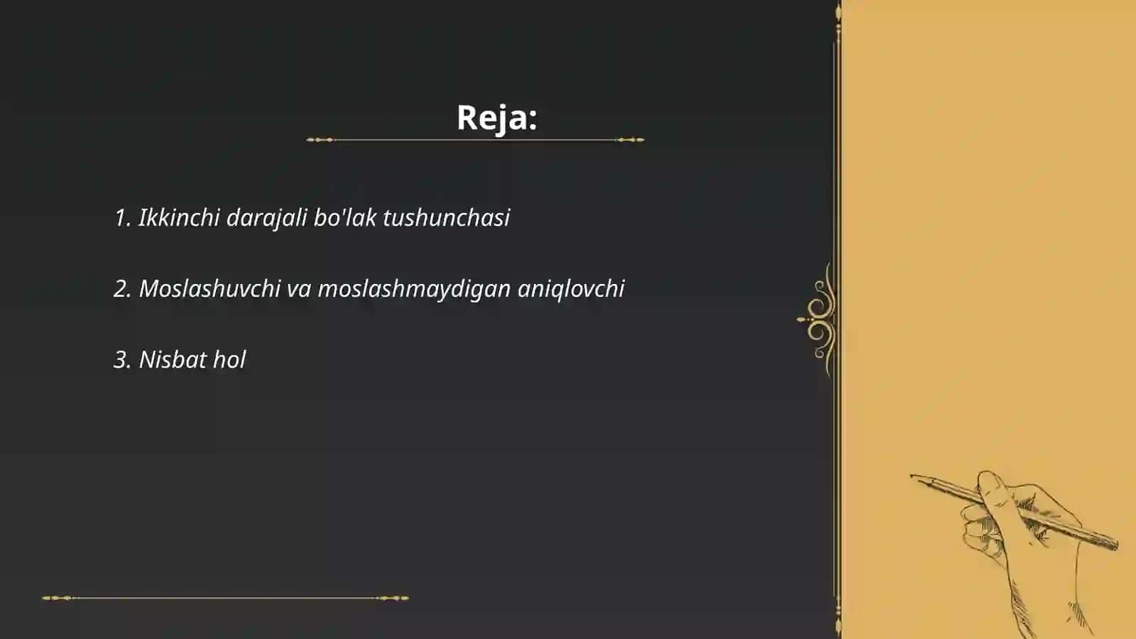 Ikkinchi darajali bo'laklar 2