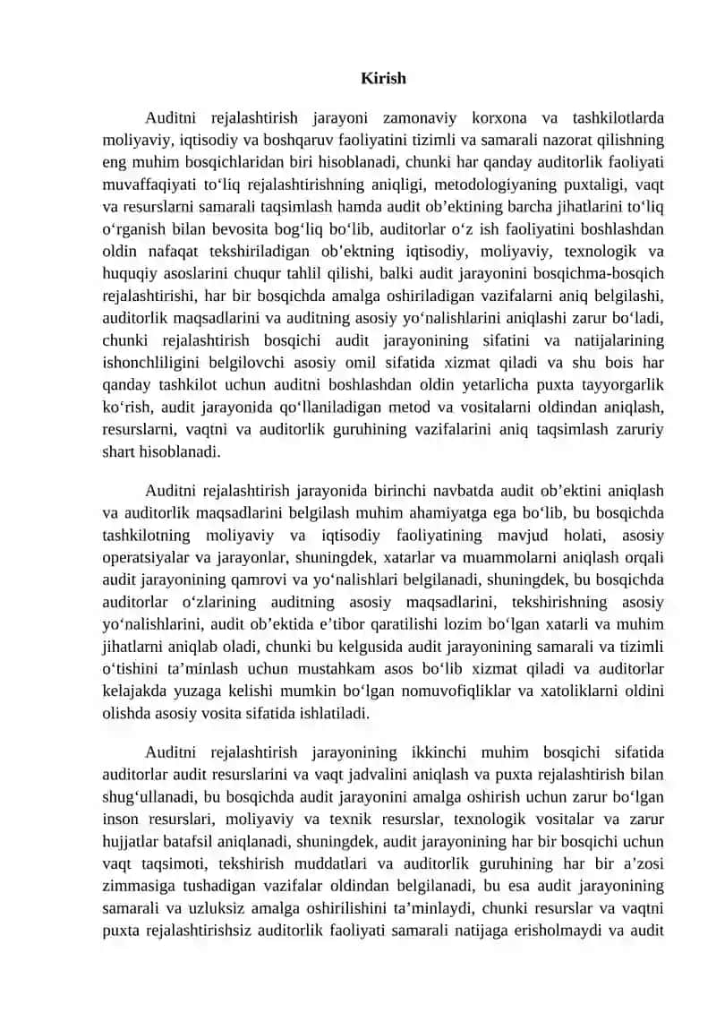 AUDITNI REJALASHTIRISH BOSQICHLARI 2