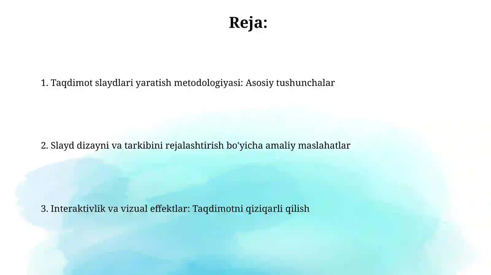 Taqdimot slaydlari yaratish metodikasi 2