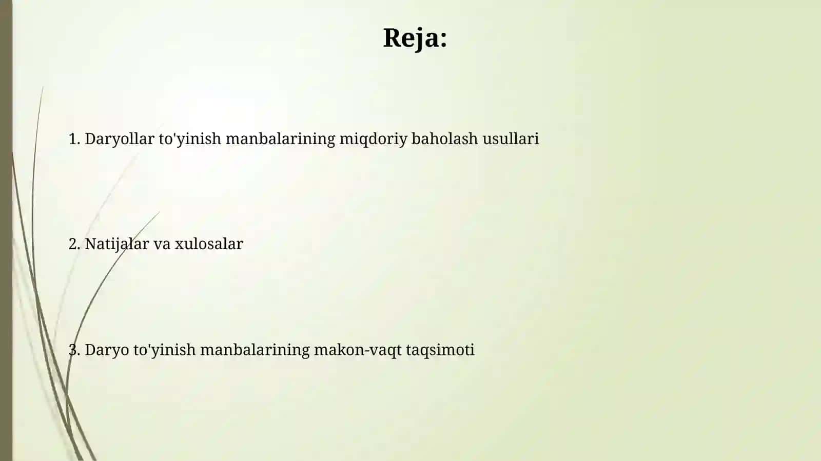 Daryolarning to'yinish manbalarini miqdoriy baholash 2