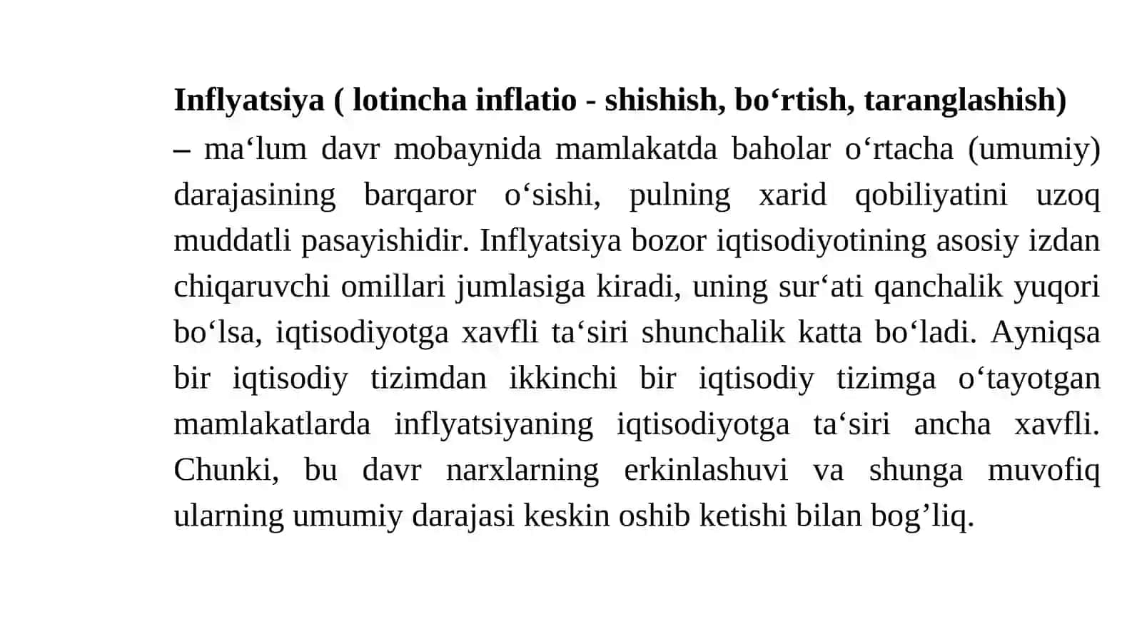 INFLYATSIYA VA INFLYATSIYAGA QARSHI SIYOSAT 2