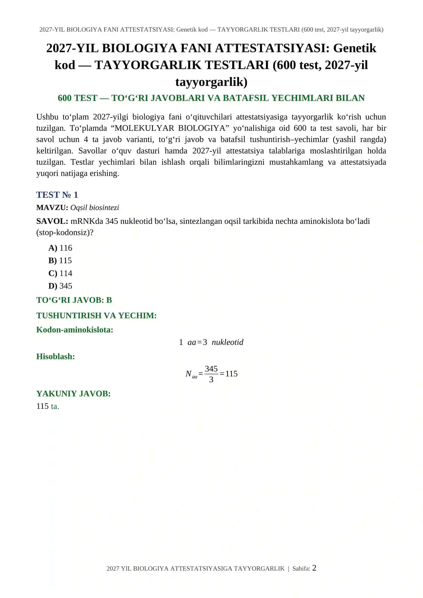 Oqsil biosintezi 2