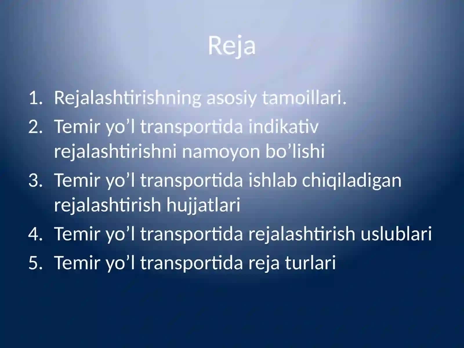 Temir yo`l trаnspоrtidа rеjаlаshtirish asoslari 2