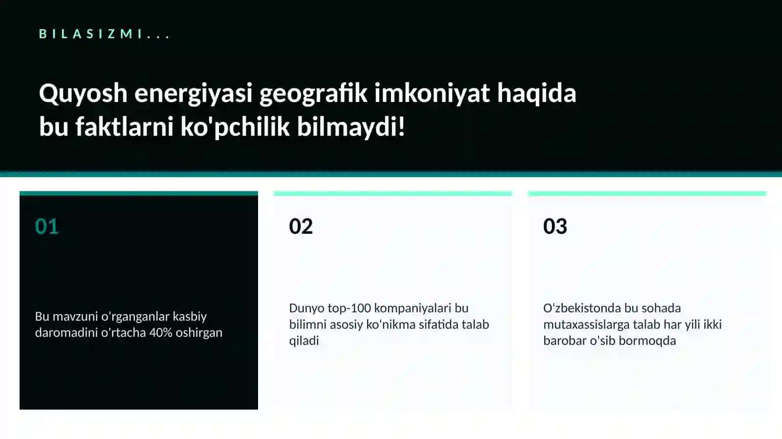 Quyosh energiyasi geografik imkoniyat 2