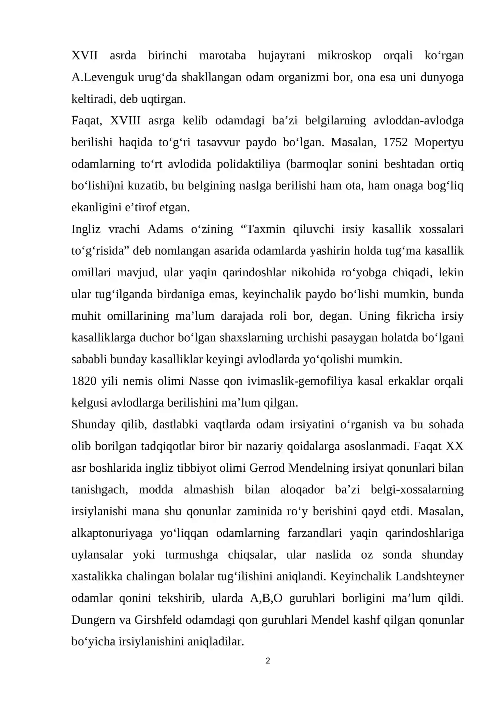 Odamning Rivojlanish Genetikasi 2