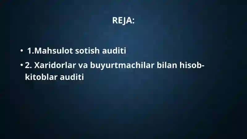 DAROMAD VA XARAJATLAR AUDITI 2