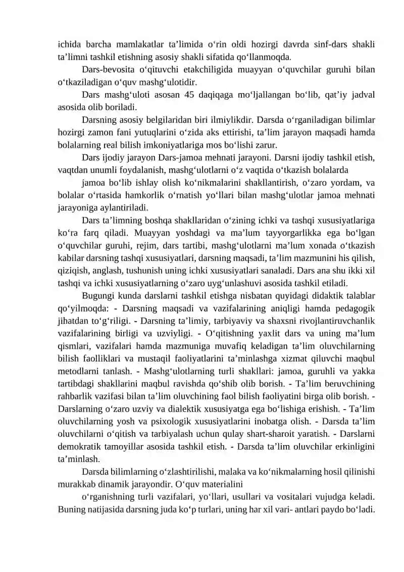 Ta'limning tashkiliy shakllari, metod va vositalari 2