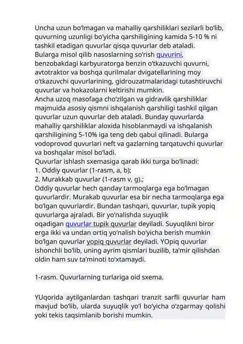 Oddiy va Murakkab quvurlarni gidravlik hisoblash 2