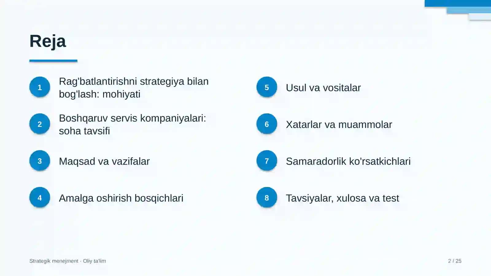 Strategik Menejment · Oliy Ta'lím 2