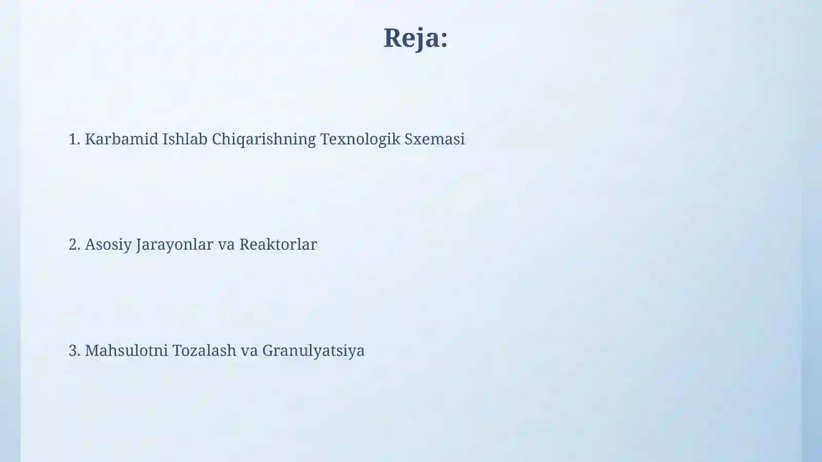Karbamid ishlab chiqarishning texnologik sxemasi 2