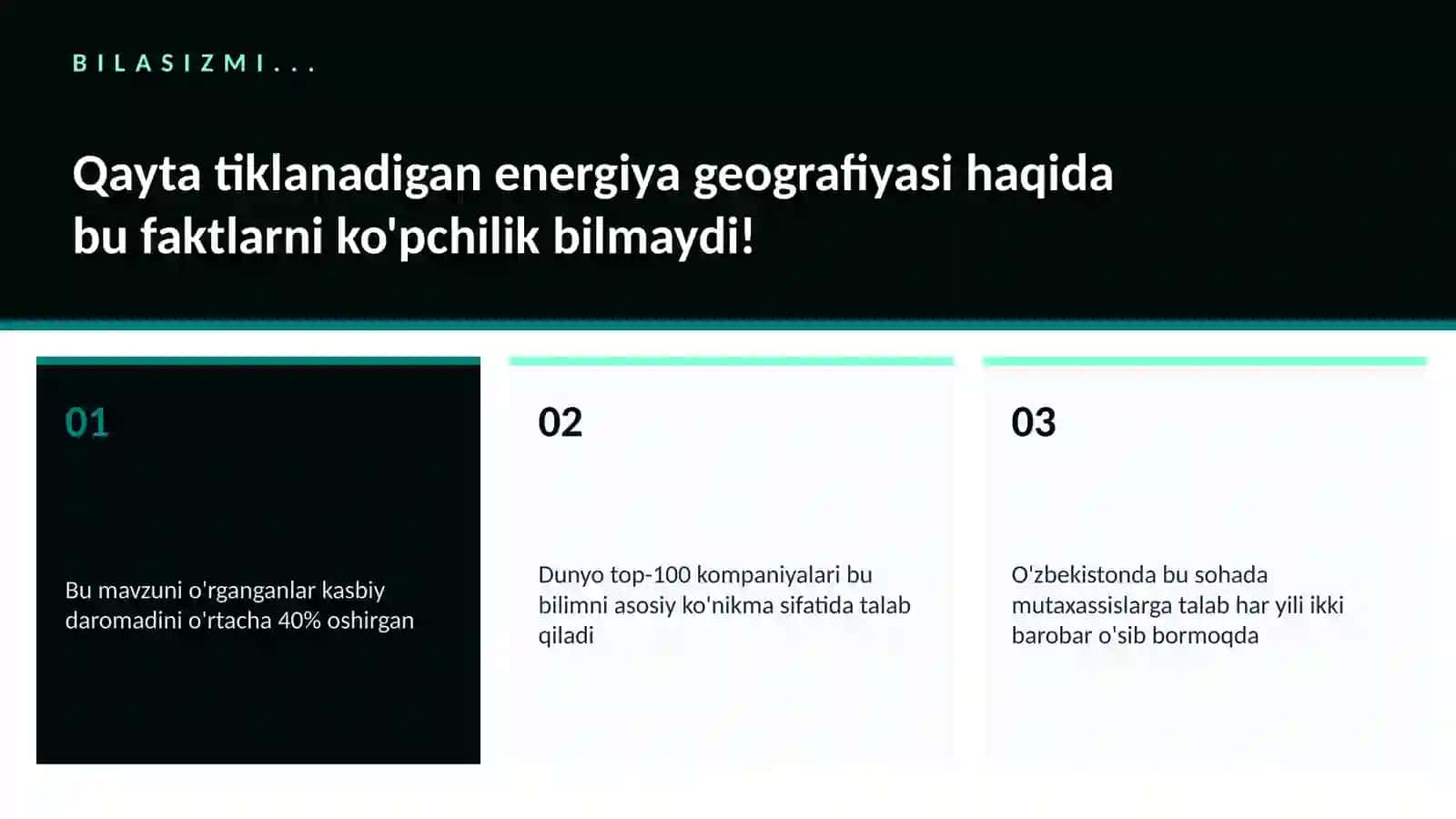 Qayta tiklanadigan energiya geografiyasi 2