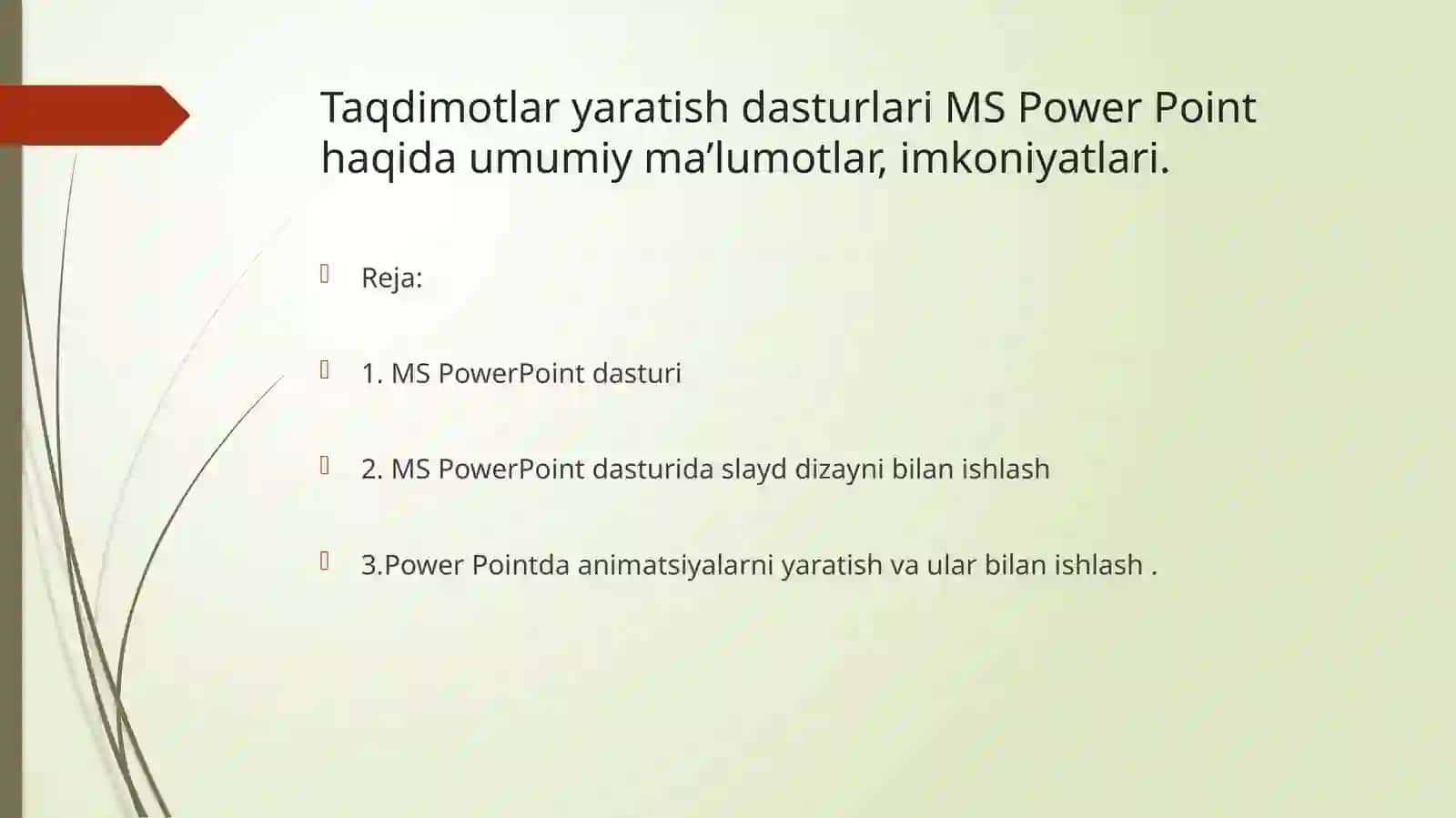 MS PowerPoint Taqdimotlari 2