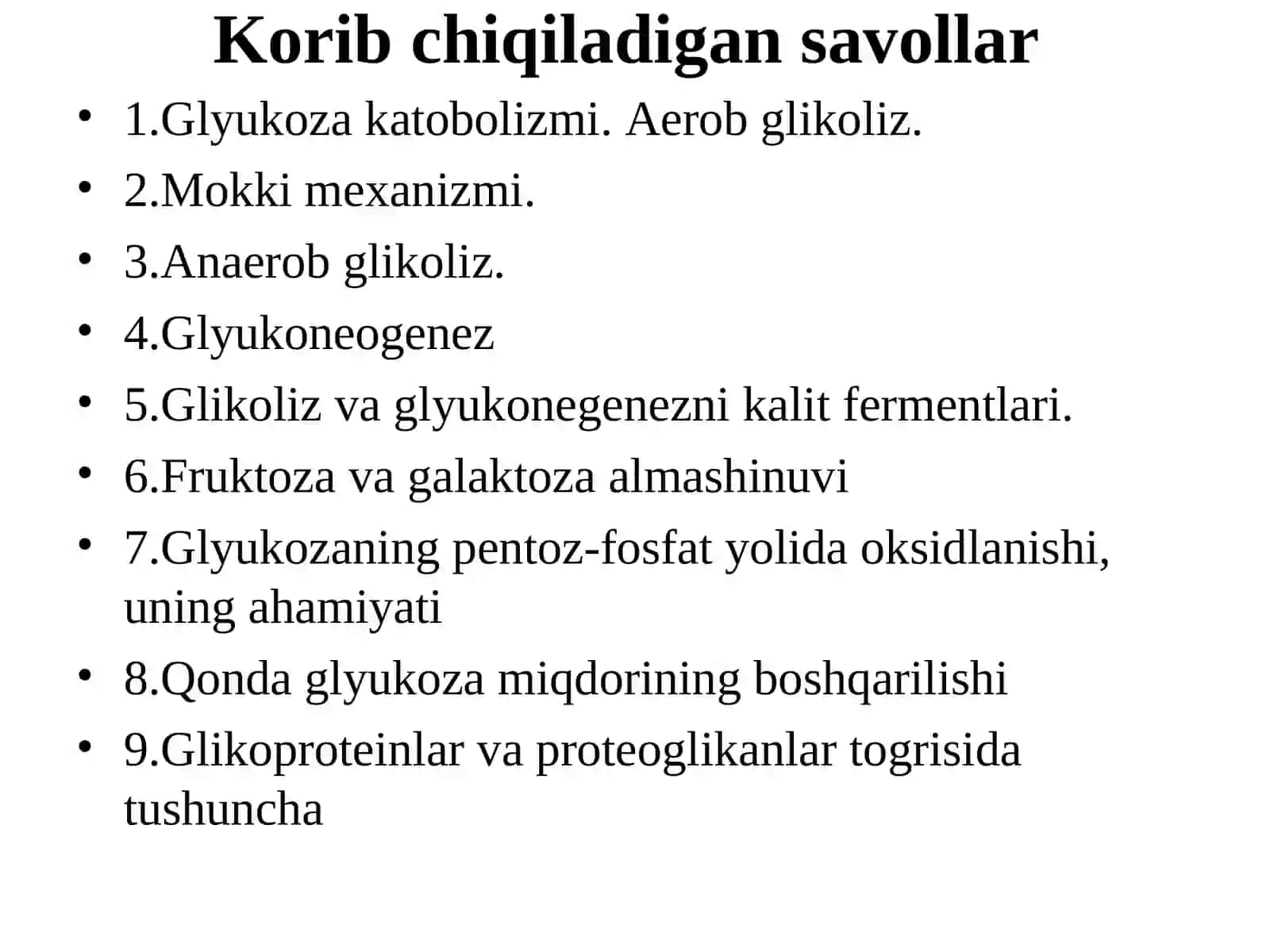 Glyukoza metobilizmi va qonda glyukoza miqdorining boshqarilishi 2