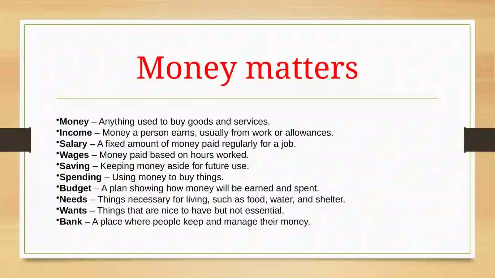 Money matters 2