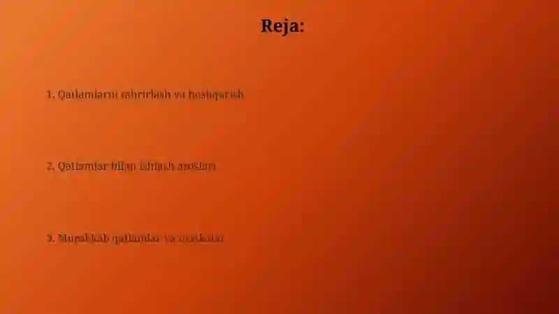 Qatlamlar Bilan Ishlash Asoslari 2