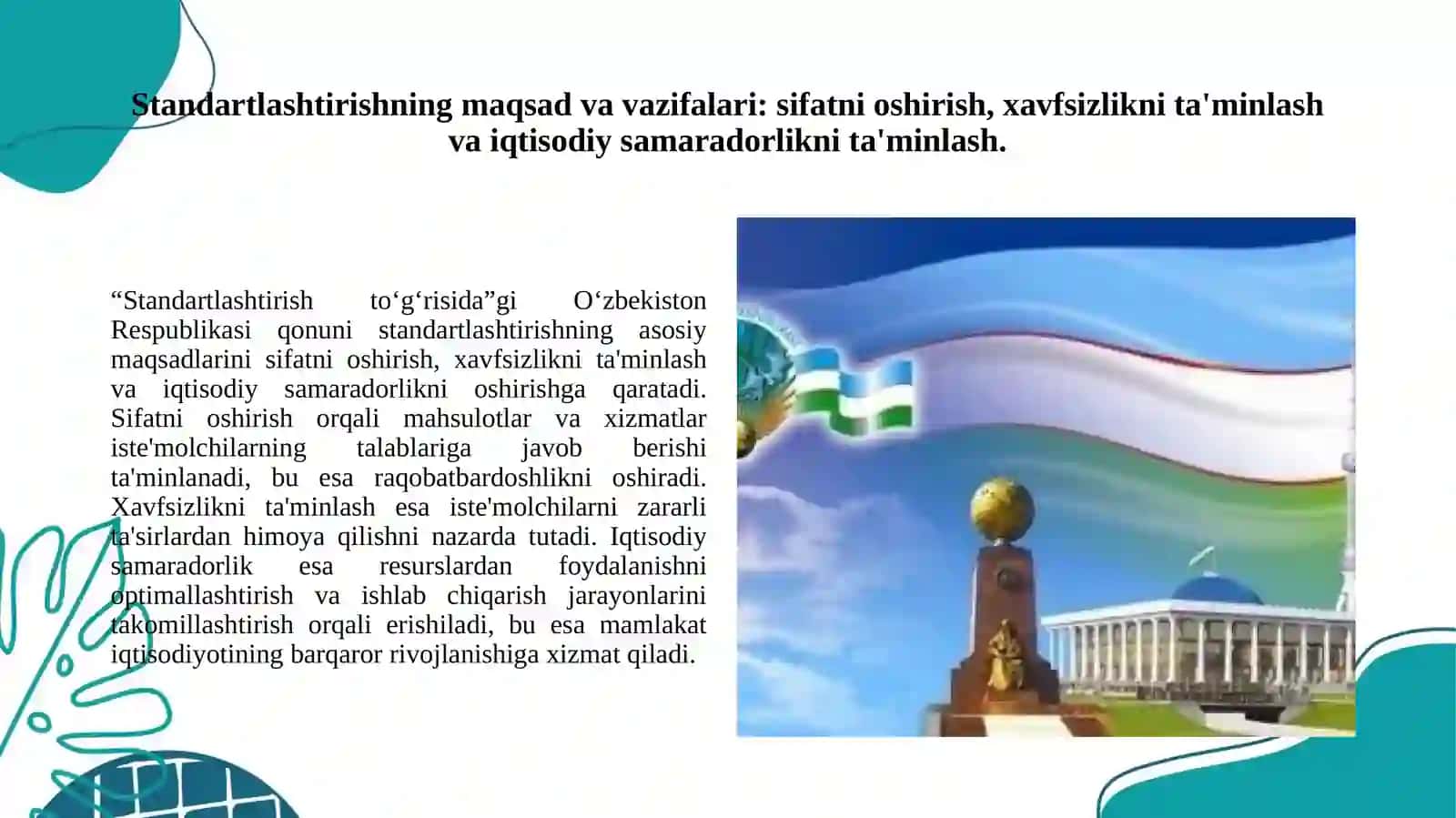 Standartlashtirishto‘g‘risida O‘zbekiston Respublikasi qonuni 2