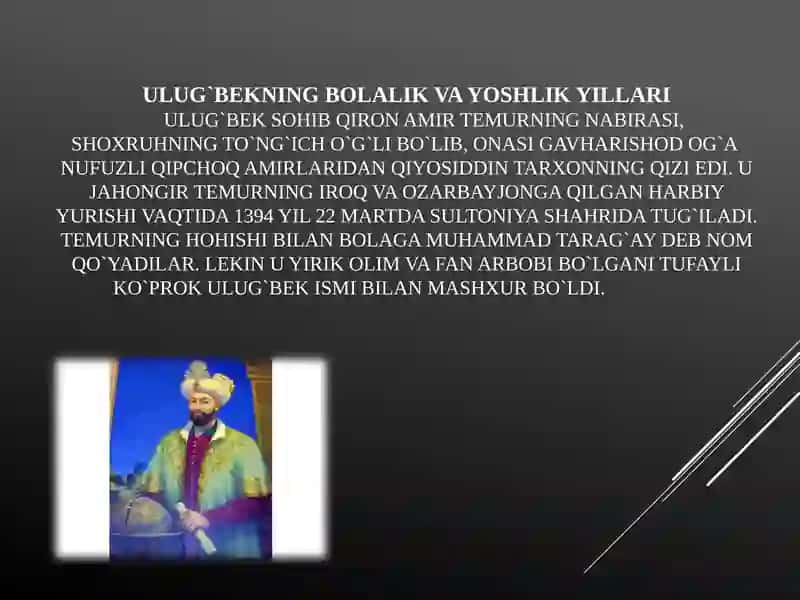 Mirzo Ulug‘bek davlat arbobi va buyuk alloma 2