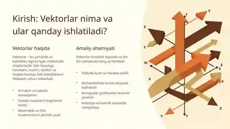Ikki vektor orasidagi burchak va ularning skalar ko‘paytmasi 1 2