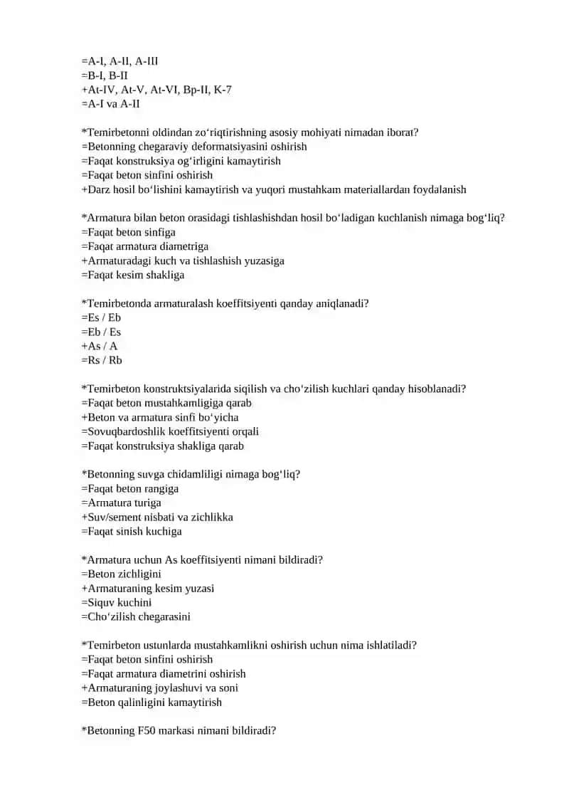 Temirbeton va tosh konstruksiyalari 2