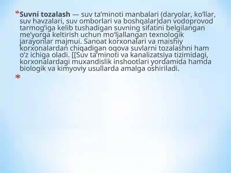 Suvni tozalash 2