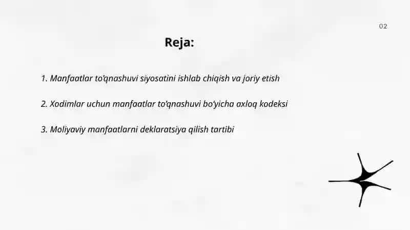 Manfaatlar to’qnashuvini oldini olish 2