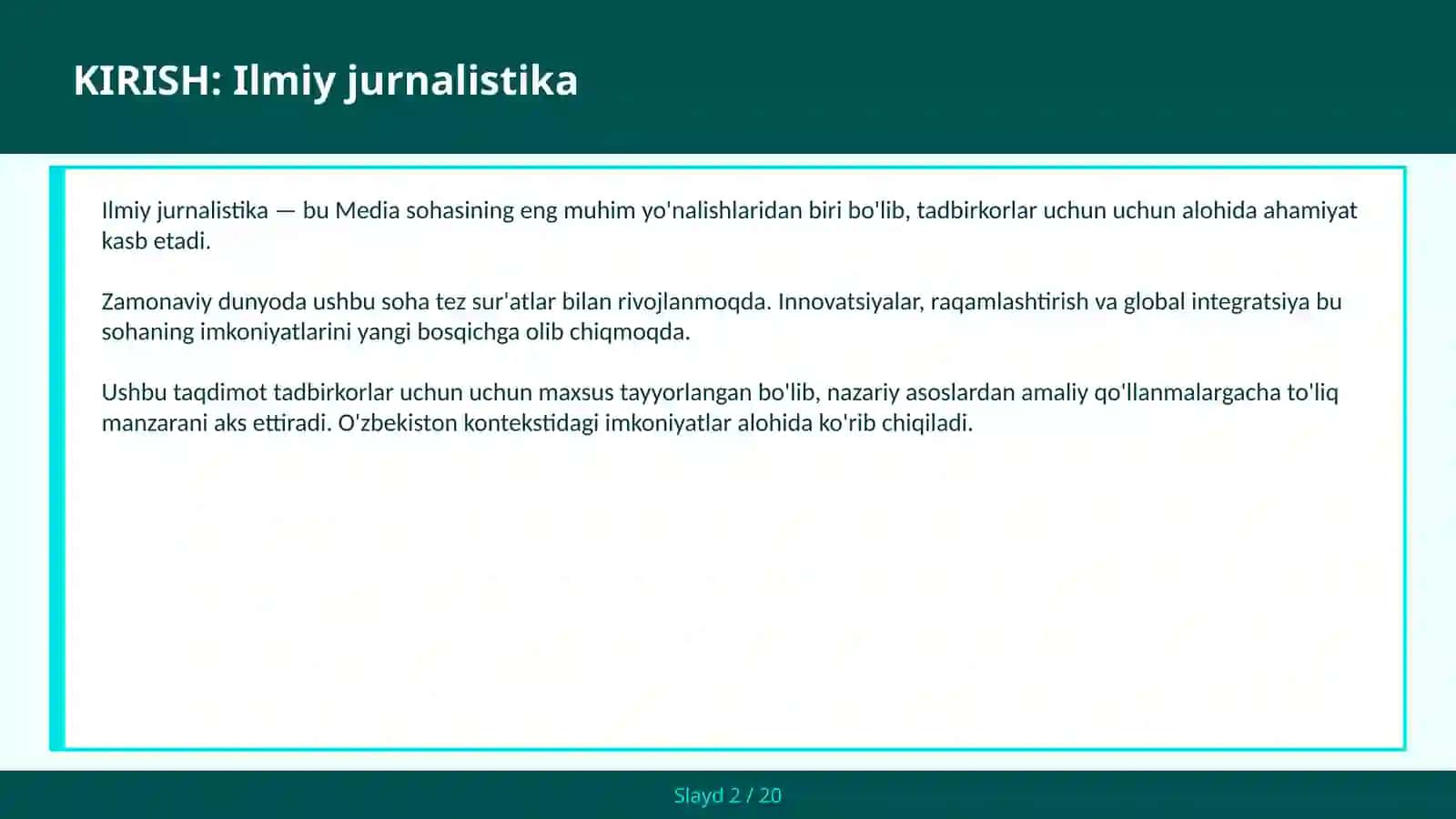 Ilmiy jurnalistika 2