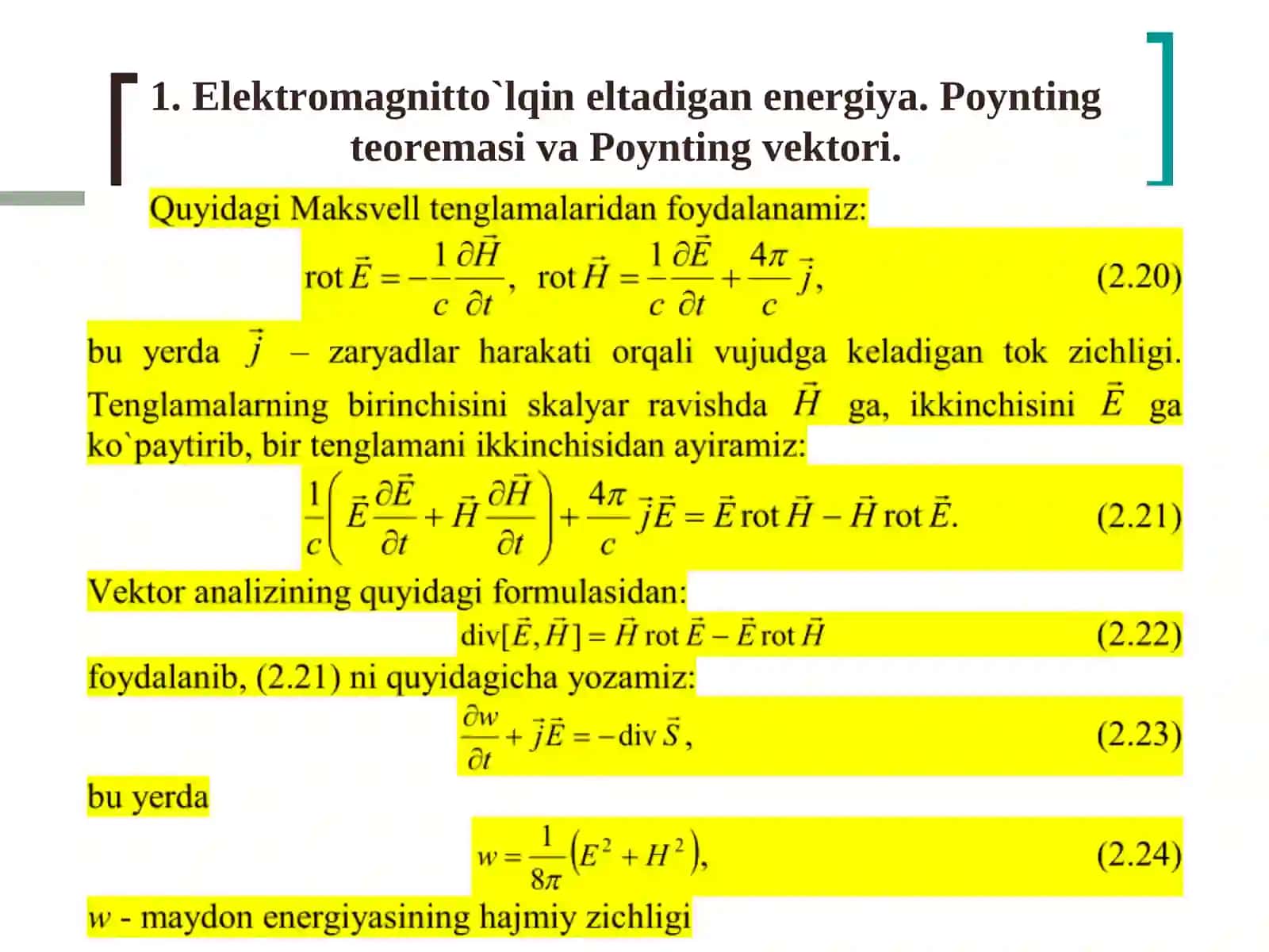 Elеktrоmagnit to`lqin eltadigan enеrgiya 2