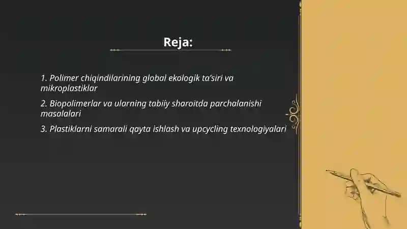 Polimerlar kimyosining zamonaviy muammolari 2